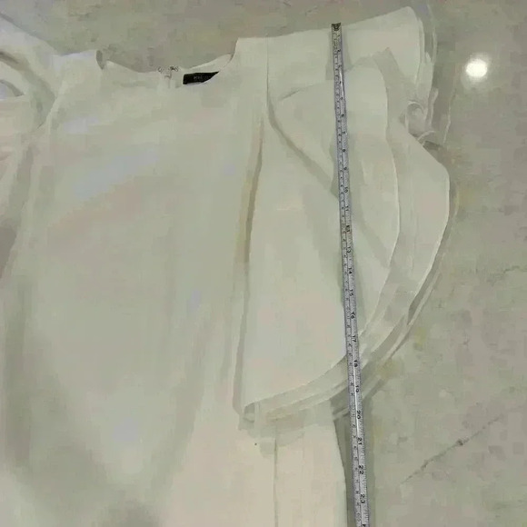 BCBG Maxazria Women’s Dress Size 2 White Ruffle Sleeve LWD Bride - Picture 10 of 11